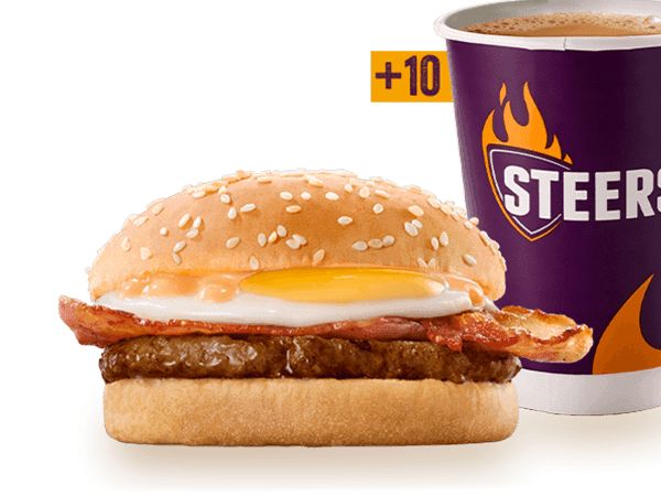 Beef Patty, Bacon & Egg Bun