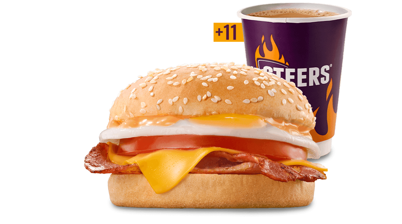 Bacon, Cheese, Egg & Tomato Bun