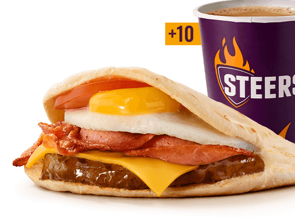 Beef Patty, Bacon, Egg & Cheese  Pita
