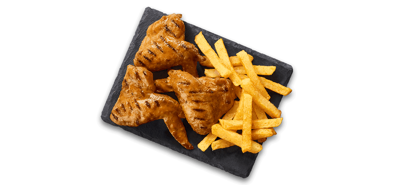 3 Full Wings & Chips