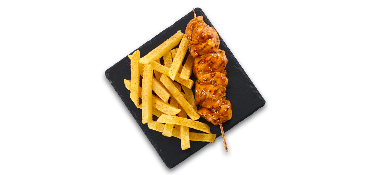 Chicken Skewer with small chips