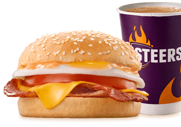 Bacon, Cheese, Egg & Tomato Breakfast Bun