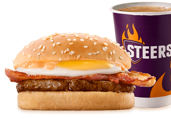 Beef Patty, Bacon & Egg Breakfast Bun