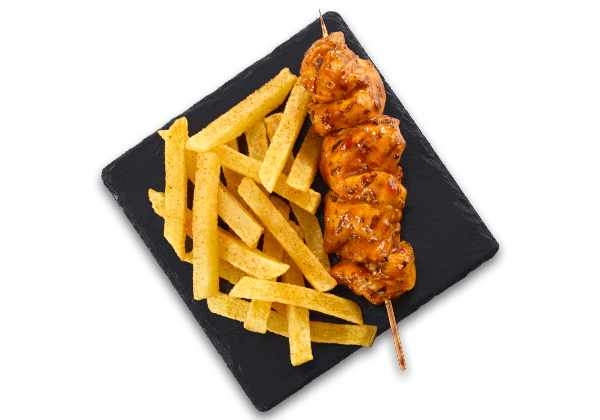 Chicken Skewer with small chips