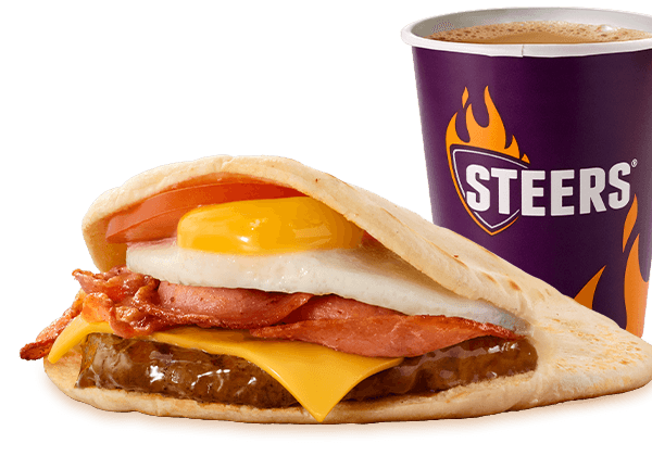 Beef Patty, Bacon, Egg & Cheese  Pita