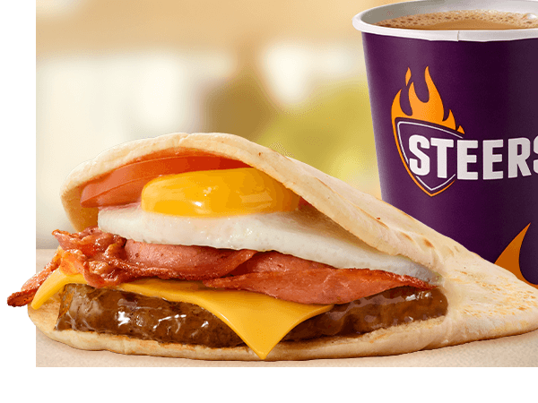 Beef Patty, Bacon, Egg & Cheese  Pita