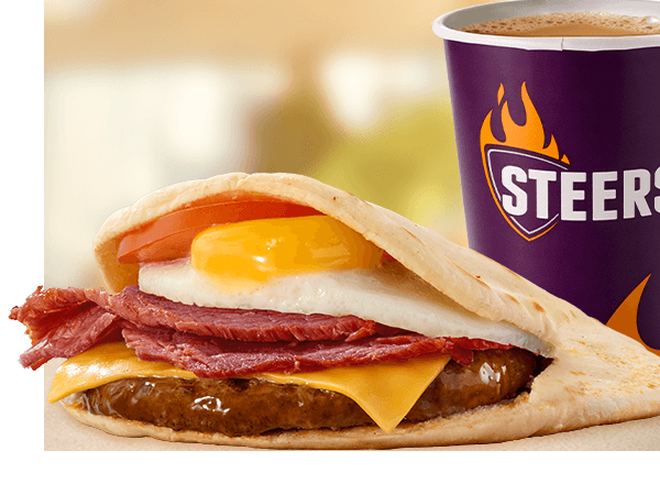 Beef Patty, Macon°, Egg & Cheese  Pita