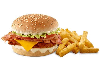 Bacon, Chicken & Cheese Burger